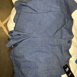 Lee Chambray Blue Mid Rise Shorts